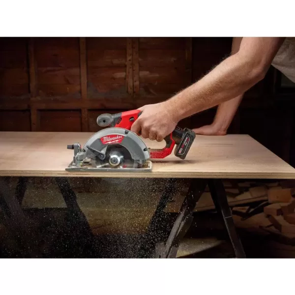 Milwaukee M12 FUEL 12-Volt Lithium-Ion Brushless Cordless 5-3/8 in. Circular Saw Kit with (1) 4.0Ah Battery, Charger, Tool Bag