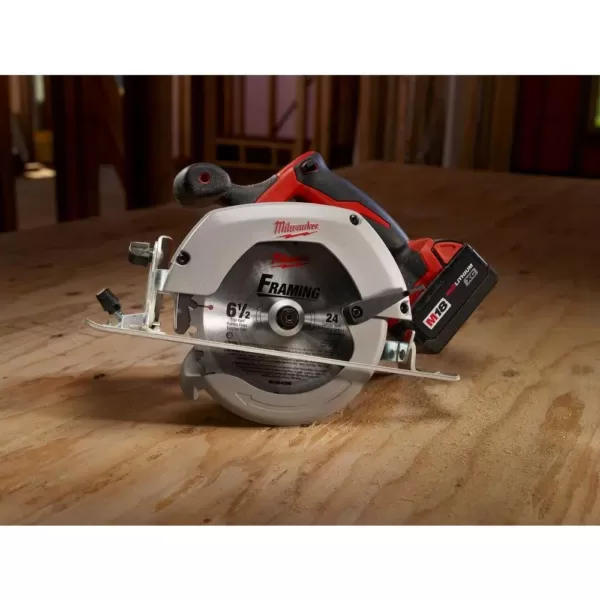 Milwaukee M18 18-Volt Lithium-Ion Cordless 6-1/2 in. Circular Saw W/ M18 Starter Kit (1) 5.0Ah Battery & Charger