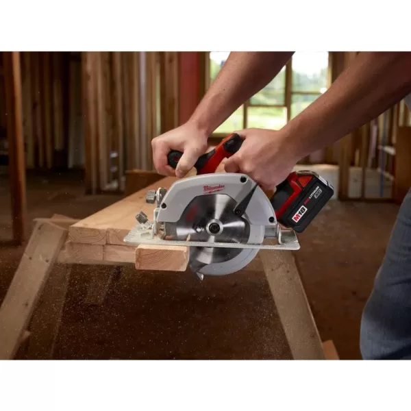 Milwaukee M18 18-Volt Lithium-Ion Cordless 6-1/2 in. Circular Saw W/ M18 Starter Kit (1) 5.0Ah Battery & Charger