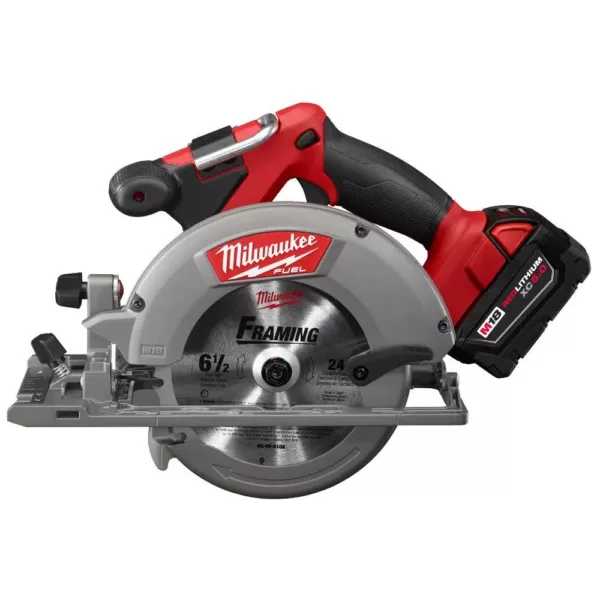 Milwaukee M18 FUEL 18-Volt Lithium-Ion Brushless Cordless 6-1/2 in. Circular Saw Kit with One 5.0 Ah Battery, Charger, Tool Bag