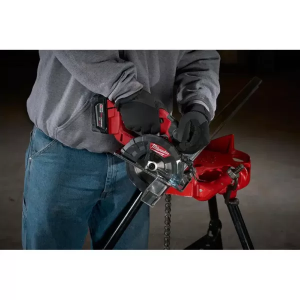 Milwaukee M18 FUEL 18-Volt Lithium-Ion Brushless Cordless Metal Cutting 5-3/8 in. Circular Saw Kit w/ Two 5.0Ah Batteries, Charger