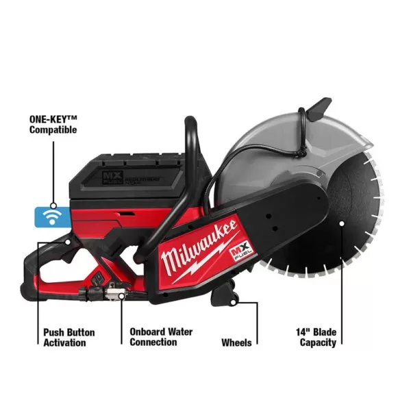 Milwaukee MX FUEL Lithium-Ion Cordless 14 in. Cut Off Saw Kit with (2) Batteries and Charger