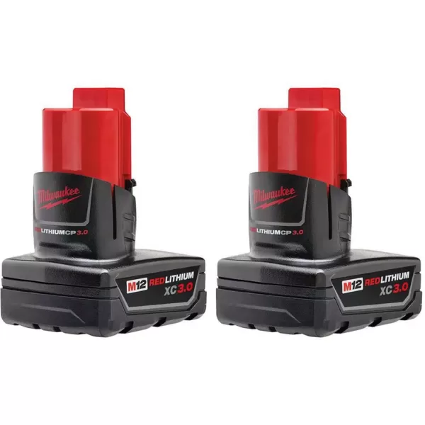 Milwaukee M12 FUEL 12-Volt Lithium-Ion Brushless Cordless 1/4 in. Ratchet and 1/2 in. Ratchet with two 3.0 Ah Batteries