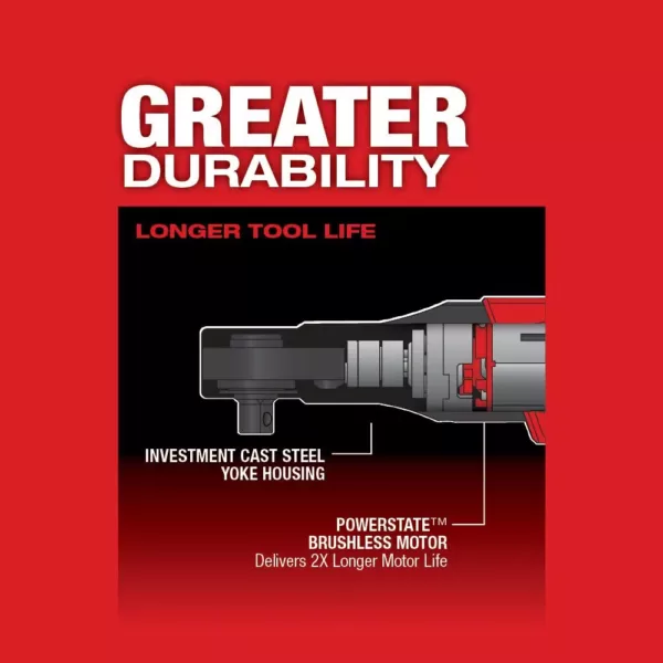 Milwaukee M12 FUEL 12-Volt Lithium-Ion Brushless Cordless 3/8 in. Ratchet Kit with (2) 2.0Ah Batteries, Charger & Tool Bag