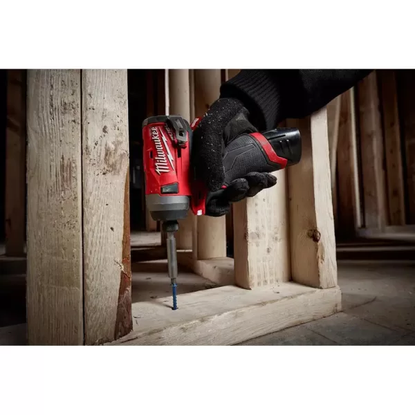 Milwaukee M12 FUEL 12-Volt Lithium-Ion Brushless Cordless 1/2 in. Ratchet & 1/4 in. Impact Combo with (1) 2.0Ah Battery & Charger