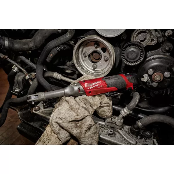 Milwaukee M12 FUEL 12-Volt Lithium-Ion Brushless Cordless 1/4 in. Extended Reach Ratchet (Tool-Only)