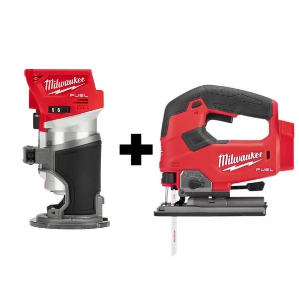 Milwaukee M18 FUEL 18-Volt Lithium-Ion Brushless Cordless Compact Router and Jig Saw 2-Tool Set (Tool-Only)