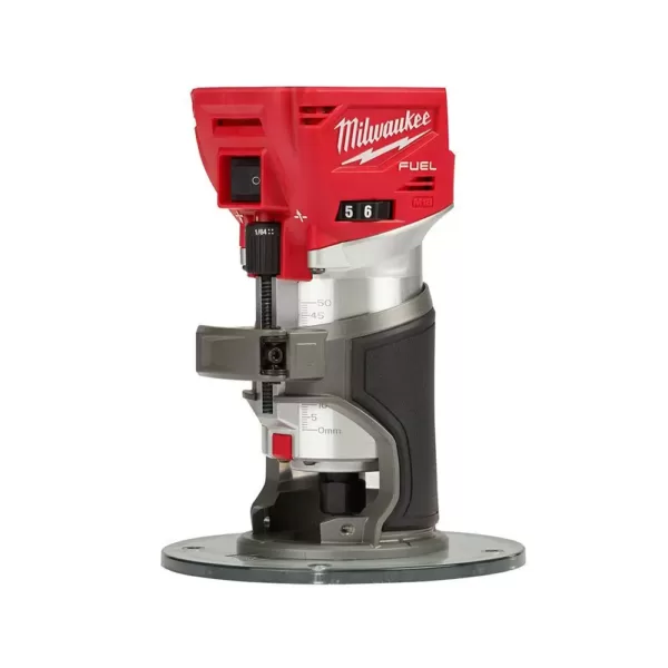 Milwaukee M18 FUEL 18-Volt Lithium-Ion Brushless Cordless Compact Router w/ Compact Router Plunge Base