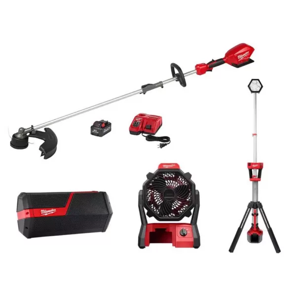 Milwaukee M18 FUEL 18-Volt Lithium-Ion Brushless Cordless QUIK-LOK String Trimmer Combo Kit, Radio, Fan & Light Combo Kit (4-Tool)