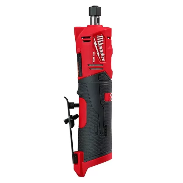 Milwaukee M12 FUEL 12-Volt Lithium-Ion Brushless Cordless 1/4 in. Right Angle and Straight Die Grinder Kit (Tool-Only Kit)