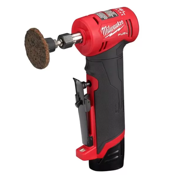 Milwaukee M12 FUEL 12-Volt Lithium-Ion Brushless Cordless 1/4 in. Right Angle & Straight Die Grinder Kit with (2) 2.0Ah Batteries