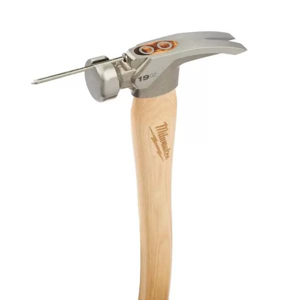 Milwaukee 19 oz. Smooth Face Hickory Wood Framing Hammer