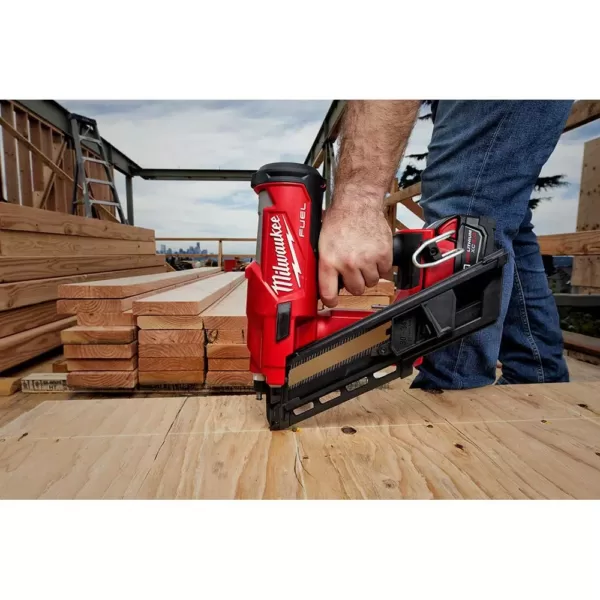 Milwaukee M18 FUEL 3-1/2 in. 18-Volt 30-Degree Lithium-Ion Brushless Framing Nailer Kit and Performance Safety Glasses with Gasket