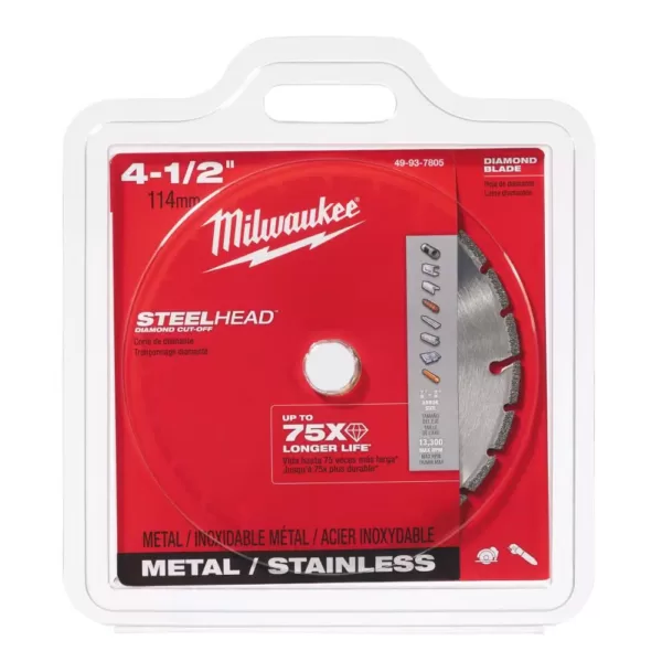 Milwaukee 4-1/2 in. Steel Head Diamond Cut Off Blade