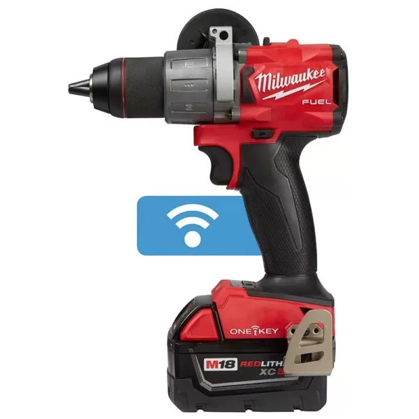 Milwaukee M18 FUEL ONE-KEY 18-Volt Lithium-Ion Brushless Cordless 1/2 in. Hammer Drill/Driver Kit with Two 5.0 Ah Batteries