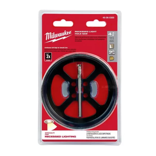 Milwaukee 4 in. Carbide Recessed Light Hole Saw With Pilot Bit