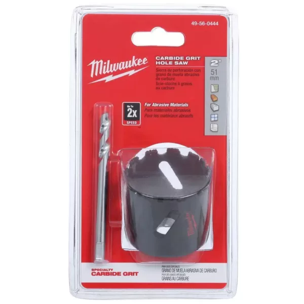 Milwaukee 2 in. Carbide Grit Hole Saw with Pilot Bit