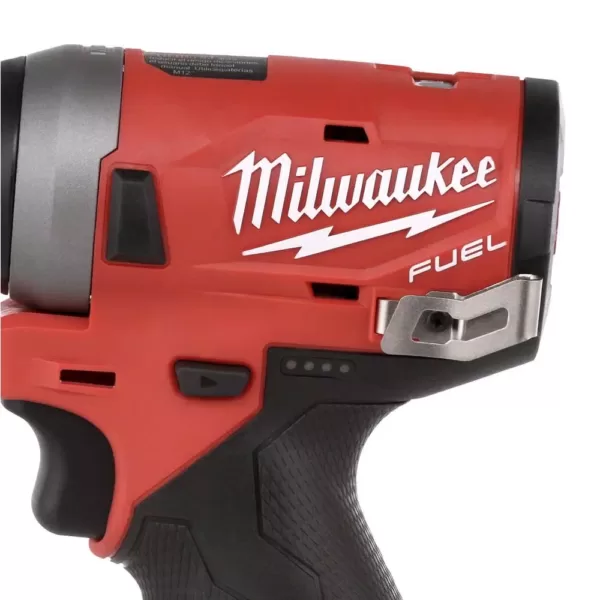 Milwaukee M12 FUEL 12-Volt Lithium-Ion Brushless Cordless 1/4 in. Hex Impact Driver (Tool-Only)