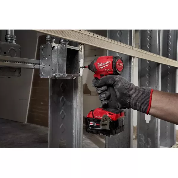 Milwaukee M18 FUEL ONE-KEY 18-Volt Lithium-Ion Brushless Cordless 1/4 in. Hex Impact Driver Kit with(2) 5.0Ah Batteries, Hard Case