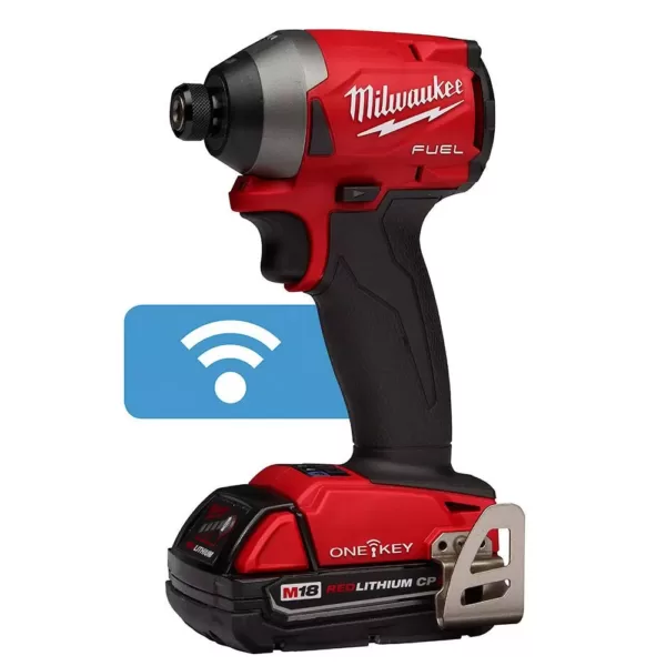 Milwaukee M18 FUEL ONE-KEY 18-Volt Lithium-Ion Brushless Cordless 1/4 in. Hex Impact Driver Kit W/ (2) 2.0Ah Batteries, Hard Case