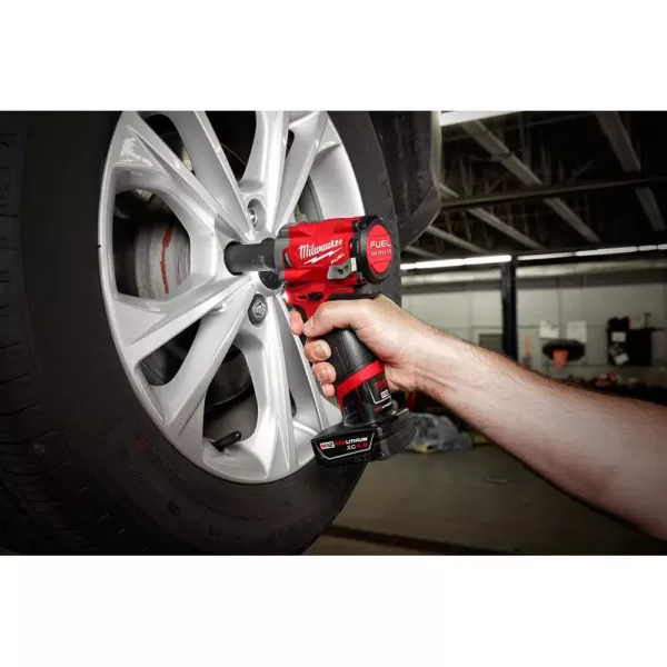 Milwaukee M12 FUEL 12-Volt Lithium-Ion Brushless Cordless Stubby 3/8 in. Impact Wrench & 1/4 in. Ratchet with Two 3.0Ah Batteries