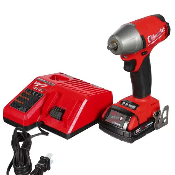 Milwaukee M18 FUEL 18-Volt Lithium-Ion Brushless Cordless 3/8 in. Impact Wrench W/ Friction Ring Kit W/ (2) 2.0Ah Batteries