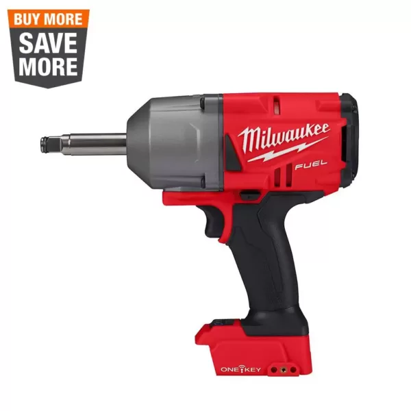 Milwaukee M18 ONE-KEY FUEL 18-Volt Lithium-Ion Brushless Cordless 1/2 in. Impact Wrench with Extended Anvil (Tool-Only)