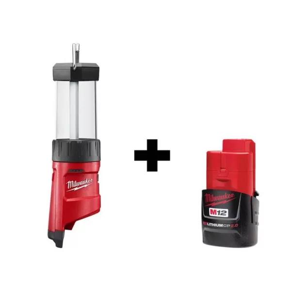 Milwaukee M12 12-Volt Lithium-Ion Cordless 400-Lumen LED Lantern/Flood Light with M12 2.0Ah Battery