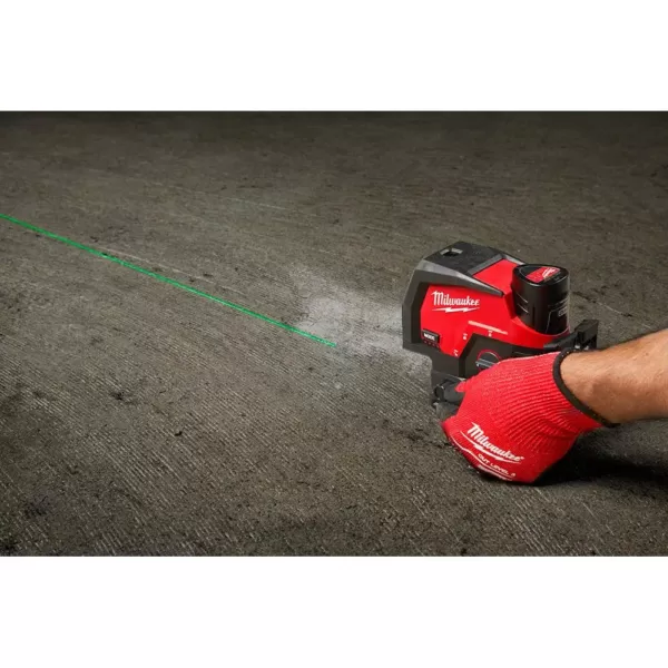 Milwaukee M12 12-Volt Lithium-Ion Cordless Green 125 ft. Cross Line and Plumb Points Laser Level (Tool-Only)