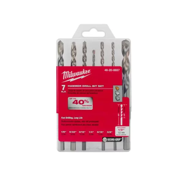 Milwaukee Carbide Hammer Drill Bit Set (7-Piece)