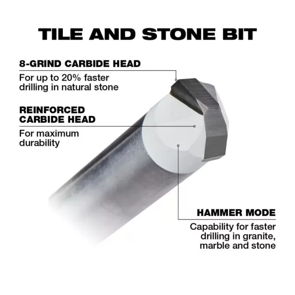 Milwaukee 3/8 in. Natural Stone Bit