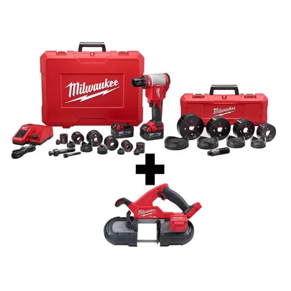 Milwaukee M18 18-Volt Lithium-Ion 1/2 in. to 4 in. Force Logic High Capacity Cordless Knockout Tool Kit with FUEL Bandsaw