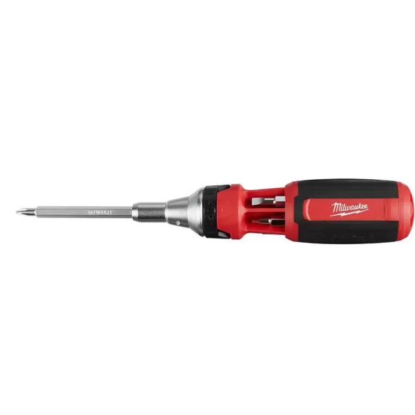 Milwaukee 9-in-1 Square Drive Ratcheting Multi-Bit Screwdriver with 8-in-1 Compact Multi-Bit Screwdriver