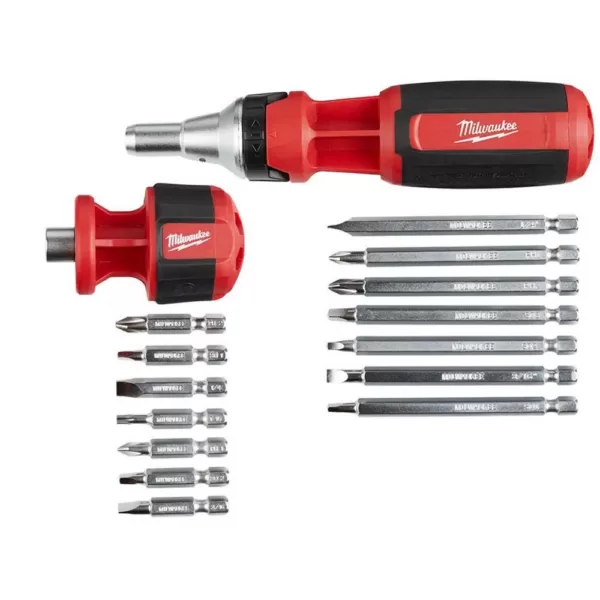 Milwaukee 9-in-1 Square Drive Ratcheting Multi-Bit Screwdriver with 8-in-1 Compact Multi-Bit Screwdriver