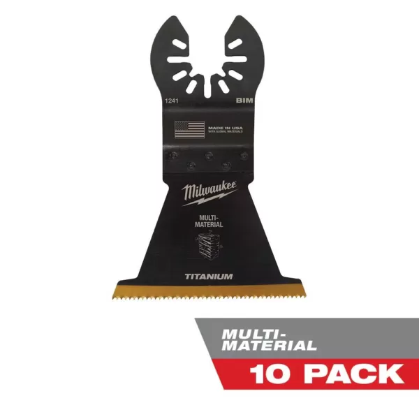 Milwaukee 2-1/2 in. Titanium Bi-Metal Universal Fit Wood and Metal Cutting Oscillating Multi-Tool Blade (10-Pack)