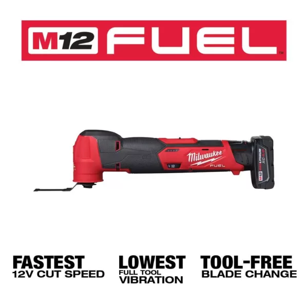 Milwaukee M12 FUEL 12-Volt Lithium-Ion Cordless Oscillating Multi-Tool and Jig Saw with two 3.0 Ah Batteries