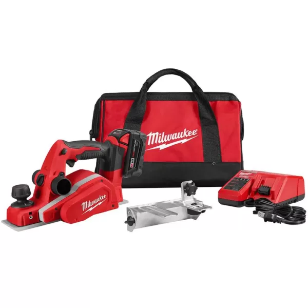 Milwaukee M18 18-Volt Lithium-Ion 3-1/4 in. Cordless Planer Kit with One 3.0 Ah Batteries, Charger, Tool Bag