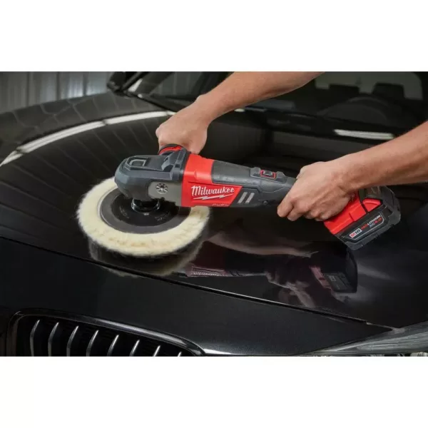 Milwaukee M18 FUEL 18-Volt Lithium-Ion Brushless Cordless 7 in. Variable Speed Polisher Kit W/ (2) 5.0Ah Battery & Charger