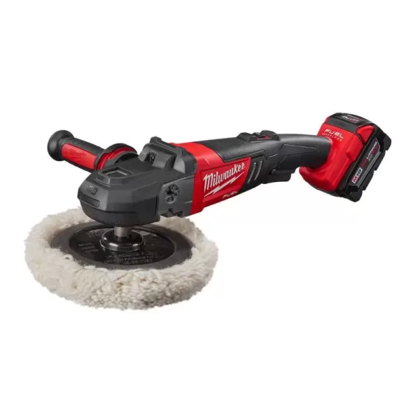 Milwaukee M18 FUEL 18-Volt Lithium-Ion Brushless Cordless 7 in. Variable Speed Polisher Kit W/ (2) 5.0Ah Battery & Charger