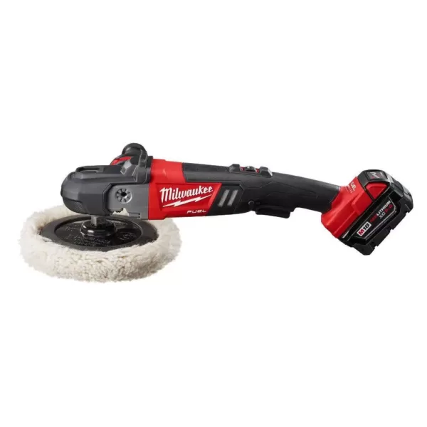 Milwaukee M18 FUEL 18-Volt Lithium-Ion Brushless Cordless 7 in. Variable Speed Polisher Kit W/ (2) 5.0Ah Battery & Charger