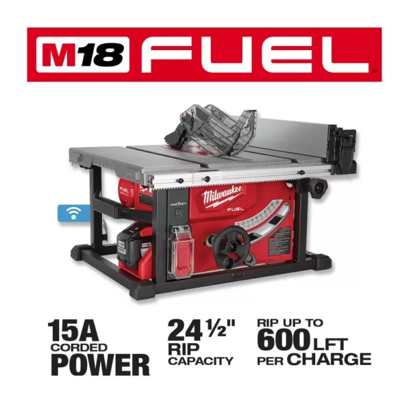 Milwaukee M18 FUEL ONE-KEY 18- volt Lithium-Ion Brushless Cordless 8-1/4 in. Table Saw Kit W/ (1) 12.0Ah Battery & Rapid Charger