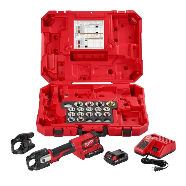 Milwaukee M18 18-Volt Lithium-Ion Cordless FORCE LOGIC 600 MCM Crimper Kit with 750 MCM Expanded Jaw