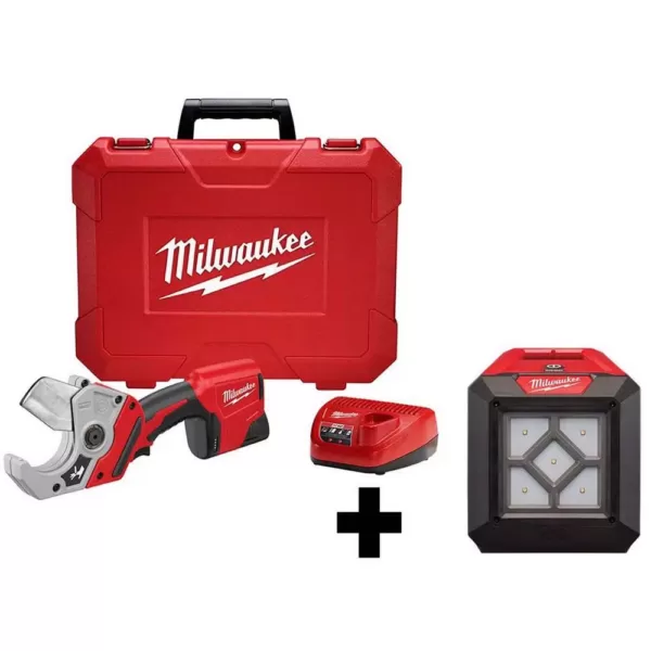 Milwaukee M12 12-Volt Lithium-Ion Cordless PVC Shear Kit with 1000 Lumens M12 Flood Light