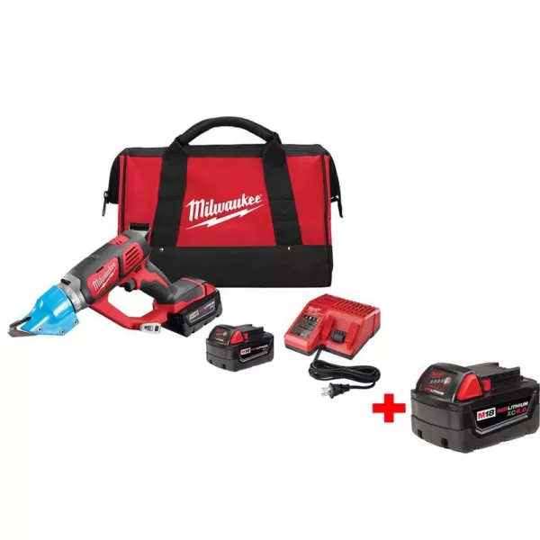 Milwaukee M18 18-Volt Lithium-Ion Cordless 16-Gauge Double Cut Metal Shear Kit with Free M18 18-Volt 4.0 Extended Capacity Battery