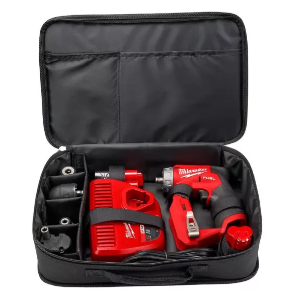 Milwaukee M12 FUEL 12-Volt Lithium-Ion Brushless Cordless 4-in-1 Installation 3/8 in. Drill Driver Kit W/ M12 Flood Light