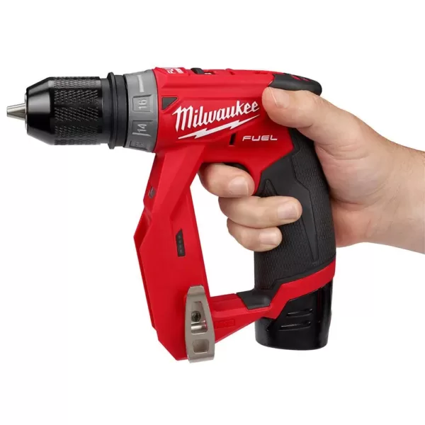 Milwaukee M12 FUEL 12-Volt Lithium-Ion Brushless Cordless 4-in-1 Installation 3/8 in. Drill Driver Kit with  M12 Multi-Tool