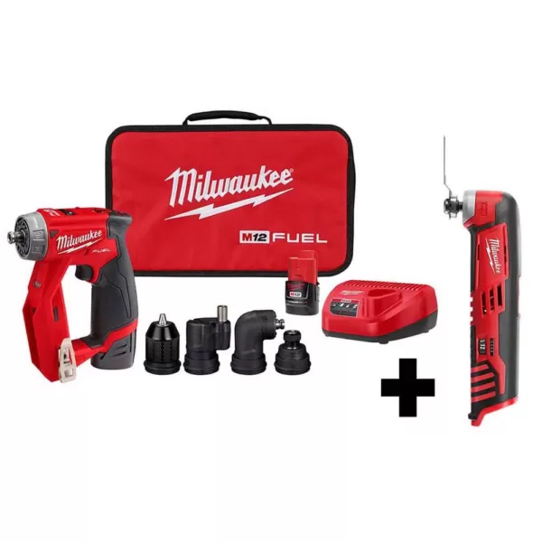 Milwaukee M12 FUEL 12-Volt Lithium-Ion Brushless Cordless 4-in-1 Installation 3/8 in. Drill Driver Kit with  M12 Multi-Tool