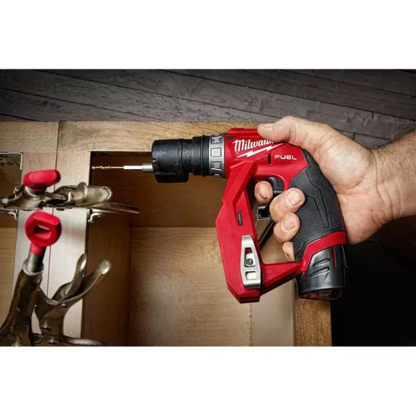 Milwaukee M12 FUEL 12-Volt Lithium-Ion Brushless Cordless 4-in-1 Installation 3/8 in. Drill Driver Kit with  M12 Multi-Tool