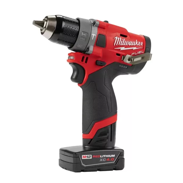 Milwaukee M12 FUEL 12-Volt Lithium-Ion Brushless Cordless Surge Impact and Drill Combo Kit (2-Tool) with 2 Batteries and Bag