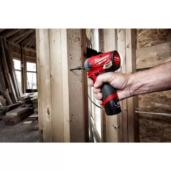 Milwaukee M12 FUEL 12-Volt Lithium-Ion Brushless Cordless Surge Impact and Drill Combo Kit (2-Tool) with 2 Batteries and Bag